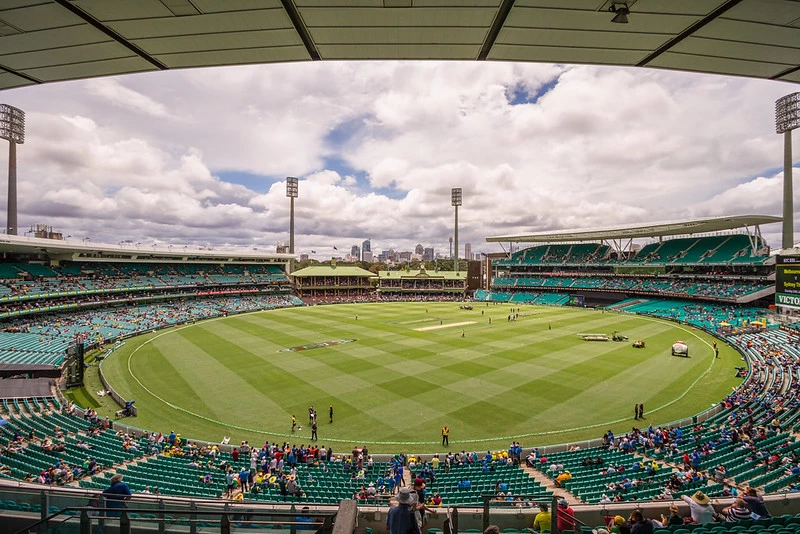 Watching a game at Sydney Cricket Ground