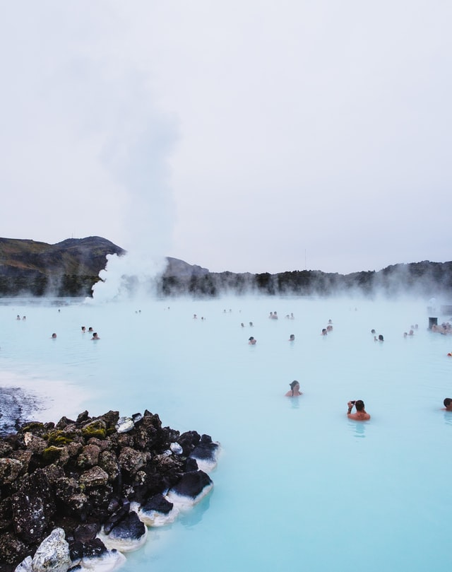 Hot water spa at the Blue Lagoon