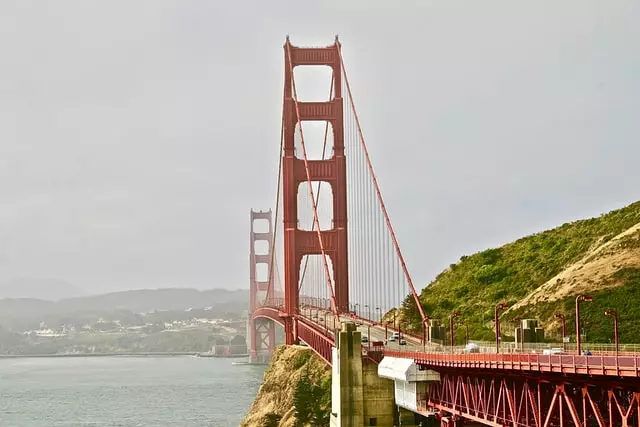 Fog covering the Golden Gate Bridge