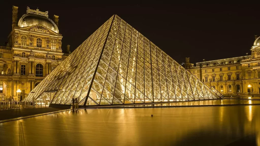 Louvre Museum at night