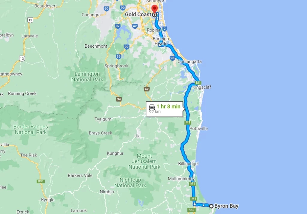 Byron Bay to Gold Coast Road Trip