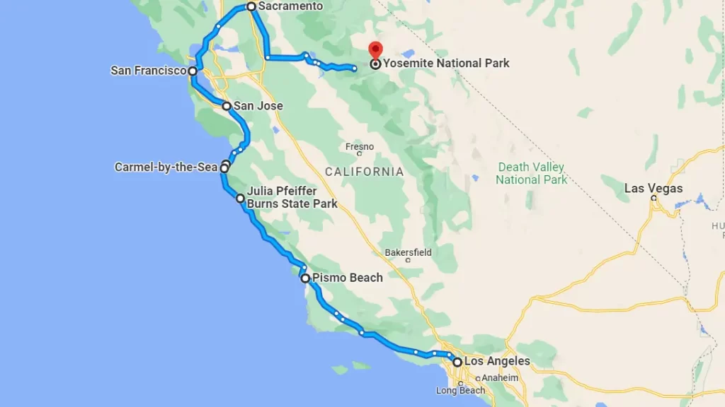 Los Angeles to Yosemite National Park Road Trip