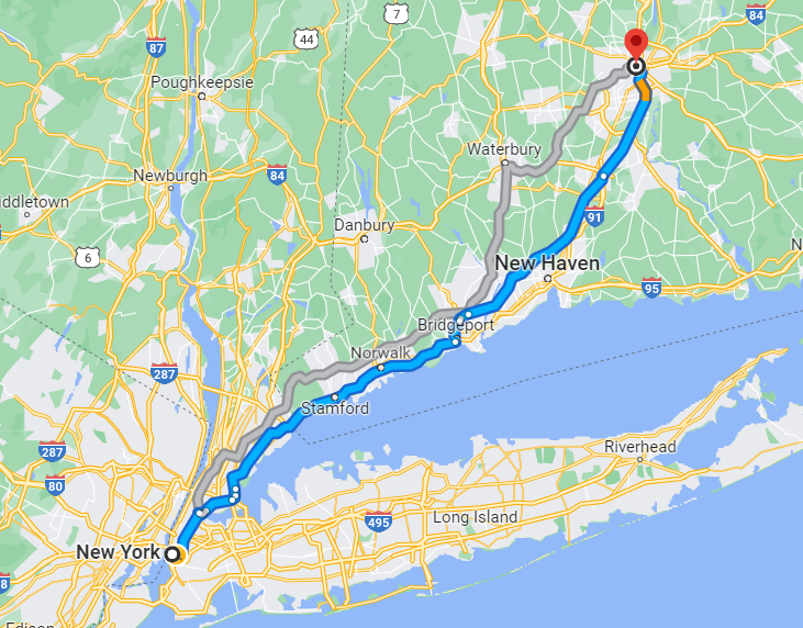 New York to Hartford drive route