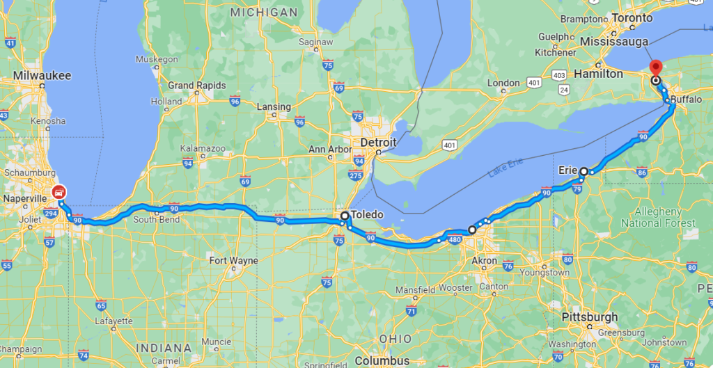 Chicago to Niagara via Toledo